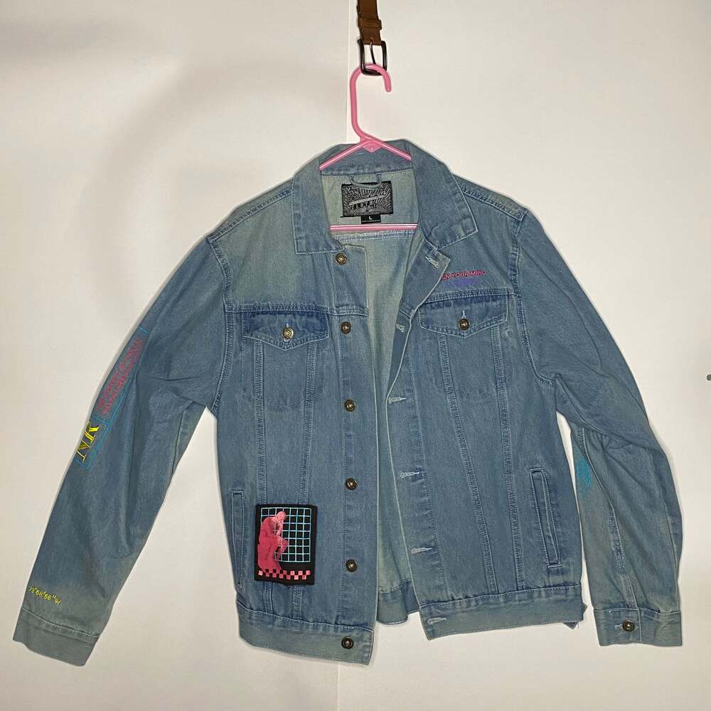 Brooklyn Cloth Open Your Mind Retro Graphic Denim Jean Jacket